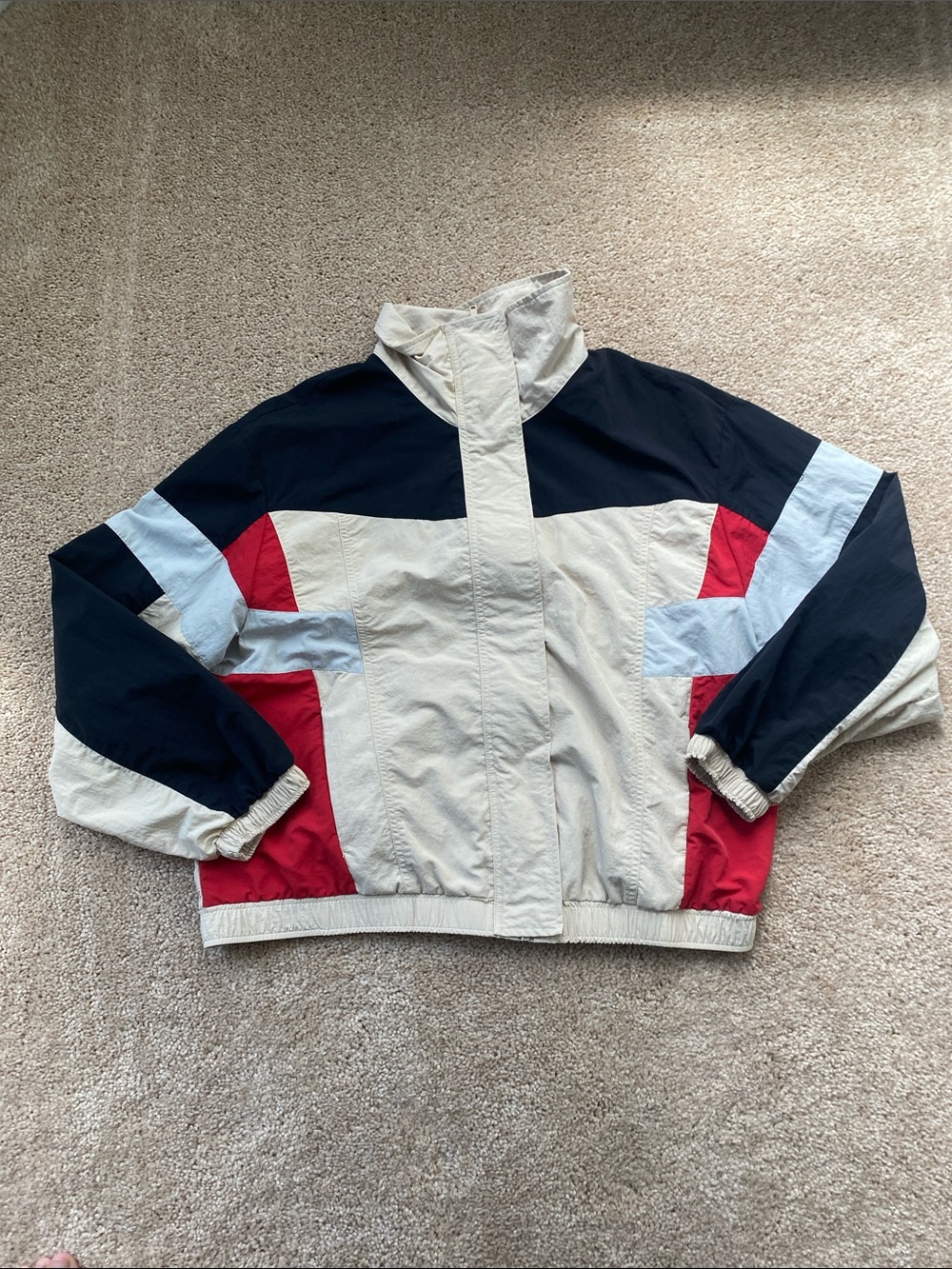 H&M Navy and Cream Lightweight Jacket